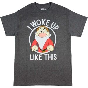 Disney Men's Charcoal Graphic Tee - Grumpy Design